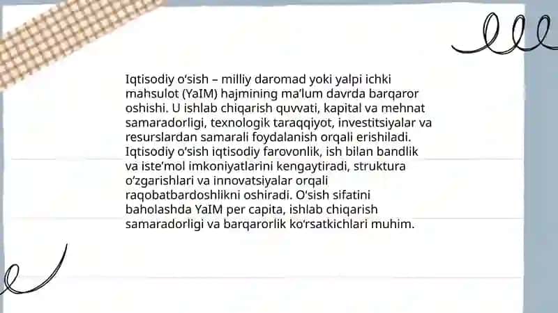 Iqtisodiy oʻsishning mohiyati va oʻlchanmasi 3