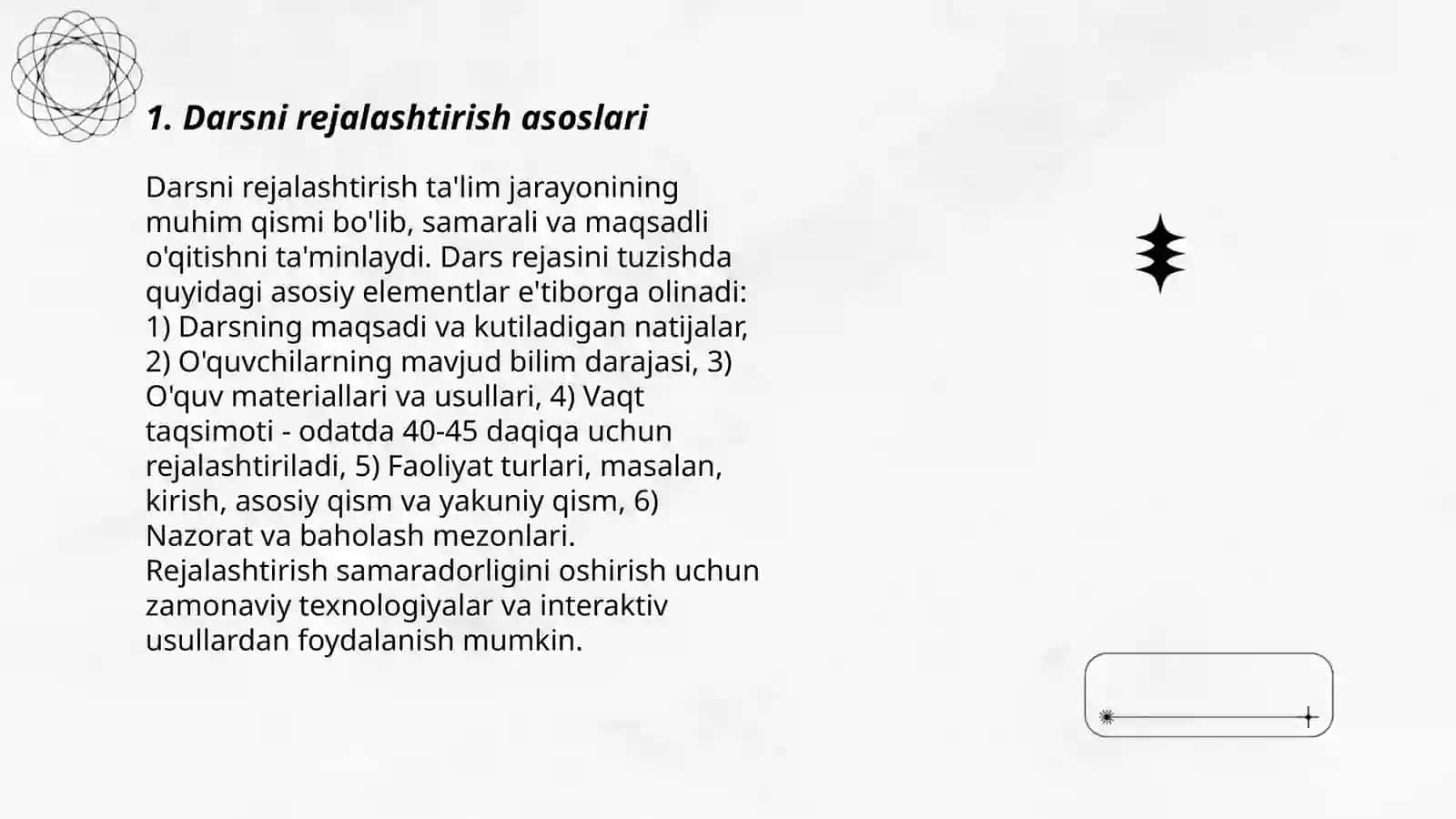 Darslarni tashkil qilish, ko'rgazmalilik hamda didaktik materiallardan foydalanish 3