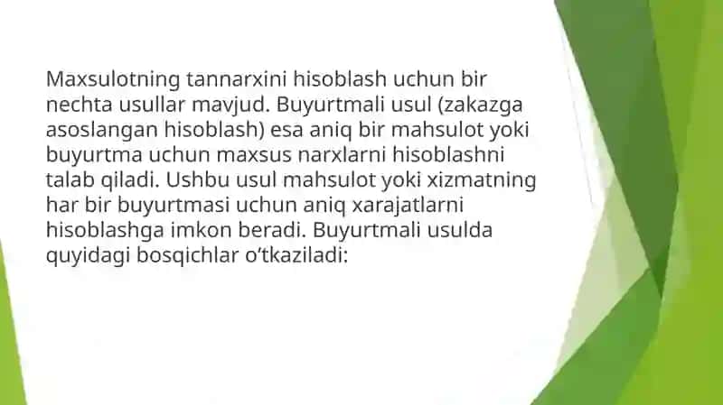 BUXGALTERYA HISOBI tan'nari hisoblash usullari 3