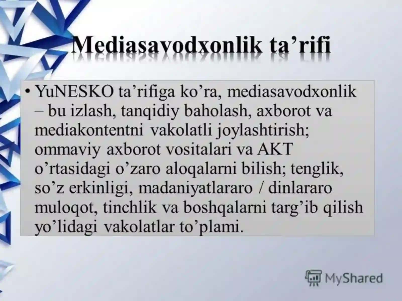 Media savodxonlik va axborot madaniyatining jamiyatdagi órni 3