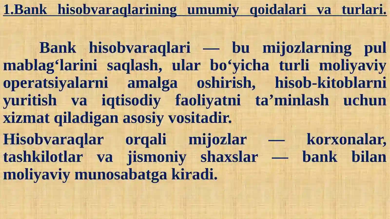 BANKLARDA HISOBVARAQLAR OCHISH VA YURITISH TARTIBI 3