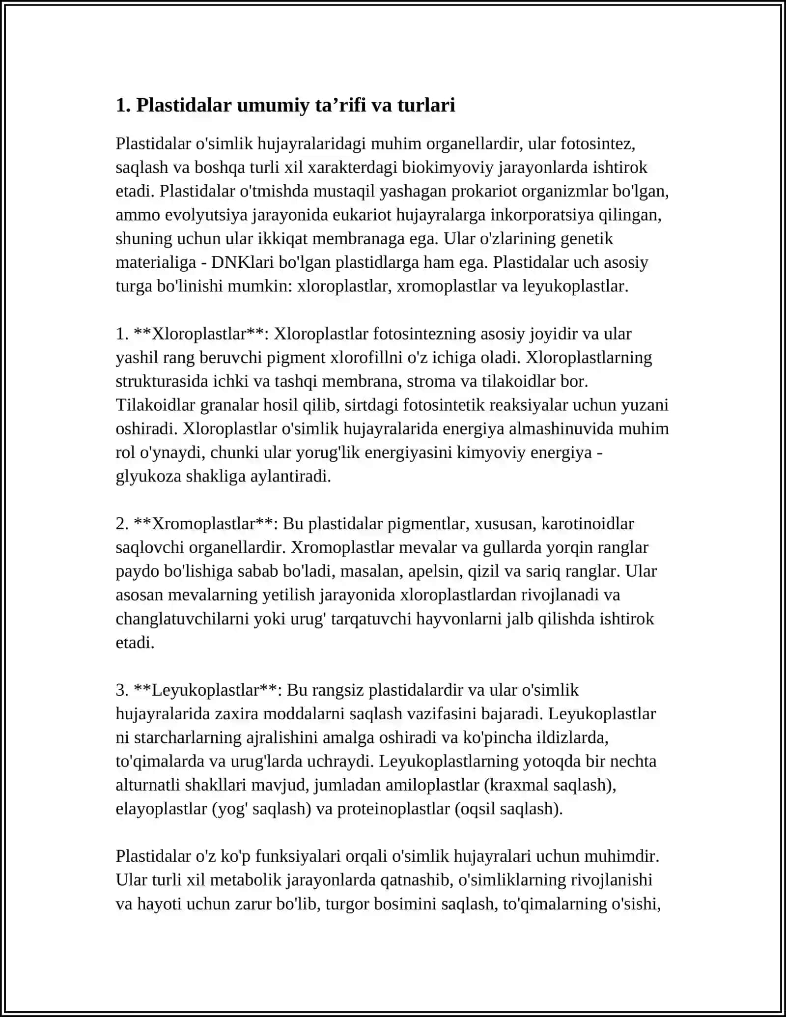 PLASTIDALAR VA ULARNING VAZIFALARI 3