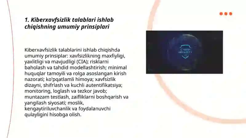 Kiberxavfsizlik talablari ishlab chiqishning umumiy prinsiplari 3