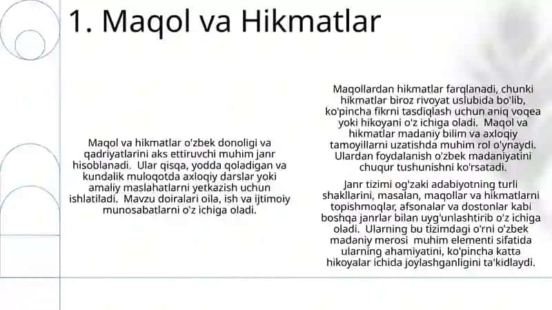 O‘zbek folklorining janrlar tizimi 3