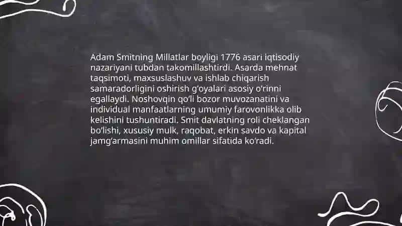 Adam Smitning iqtisodiy gʻoyalari haqida 3