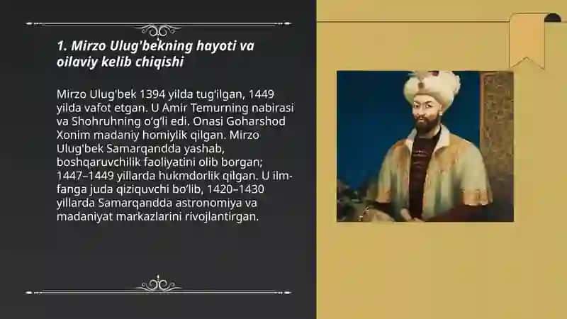 Mirzo Ulug'bek - davlat arbobi va buyuk olim 3