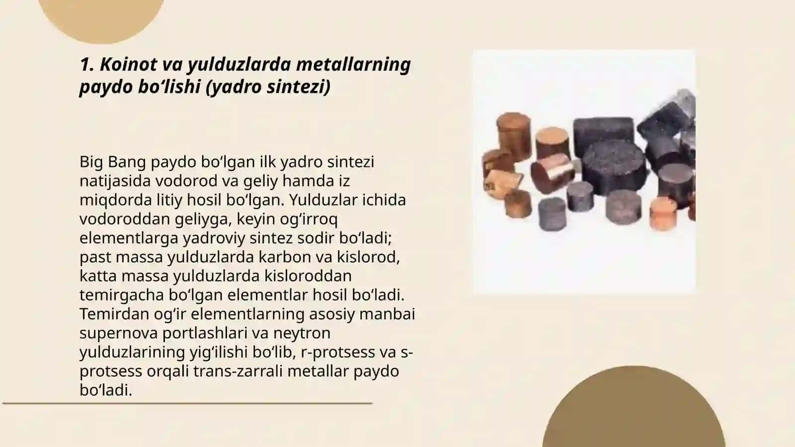 Metallarni paydo bo‘lish tarixi va hozirgi kundagi olinish texnologiyasi 3