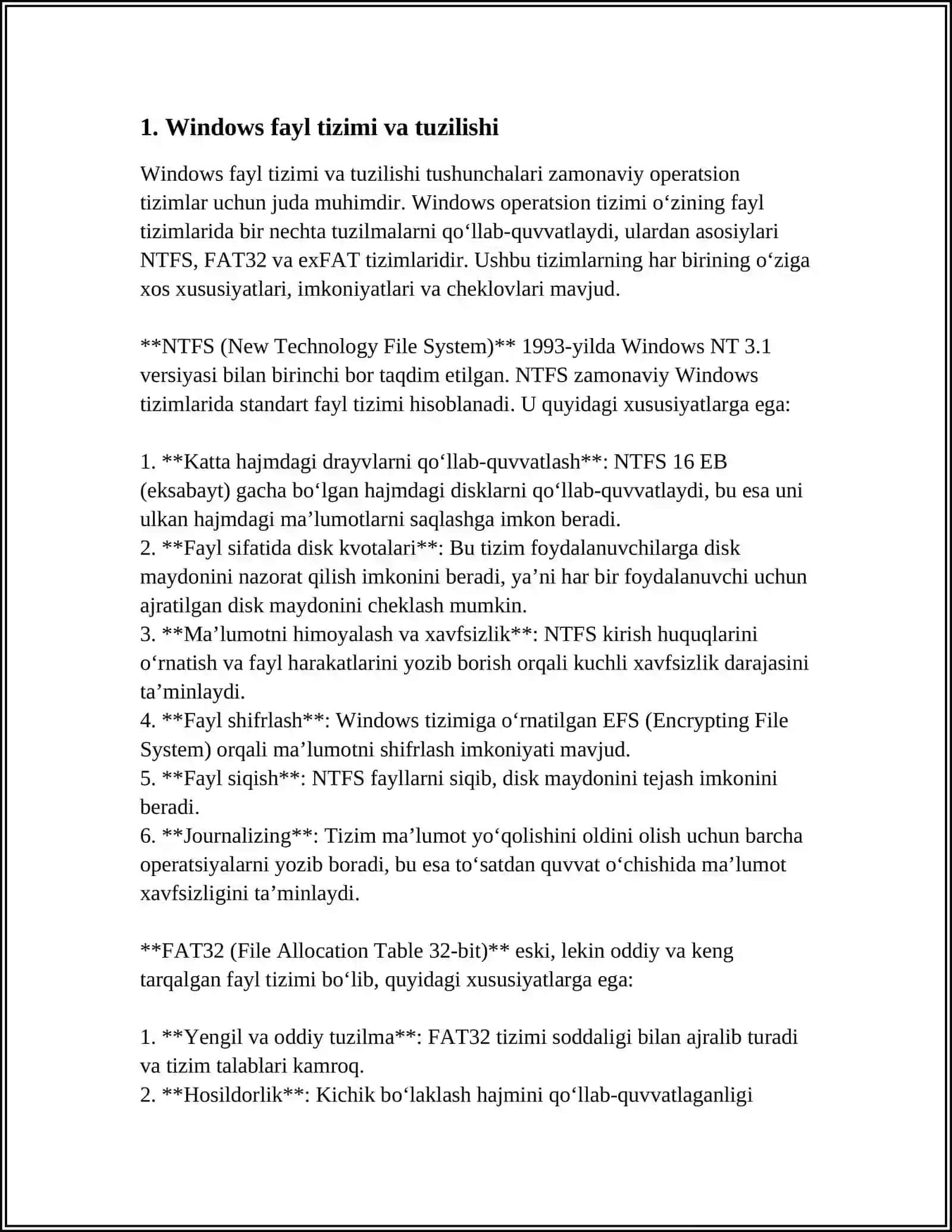 WINDOWSDA FAYLLAR VA PAPKALAR BILAN ISHLASH DISKLAR BILAN ISHLASH WINDOWSNING ASOSIY STANDART DASTURLARI PRAVADNIK DASTURLARI 3