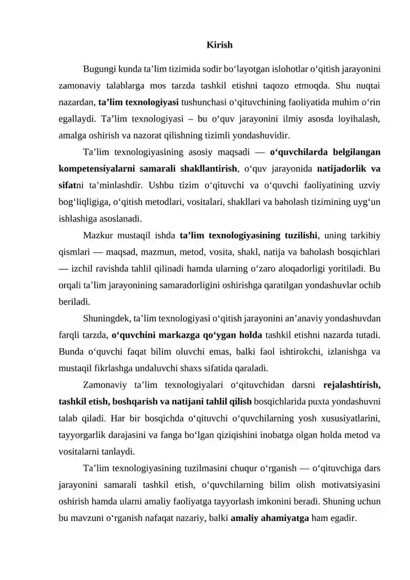 Ta'lim Texnologiyasi Tuzilishini Tushuntirish 3
