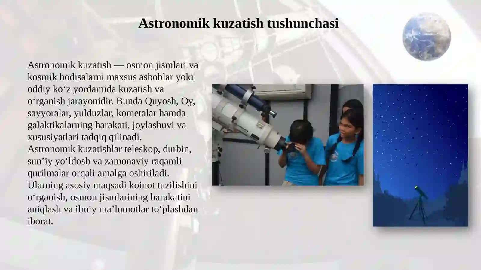 Ta’limmuassasalaridaastronomikkuzatuvlarningahamiyati 3