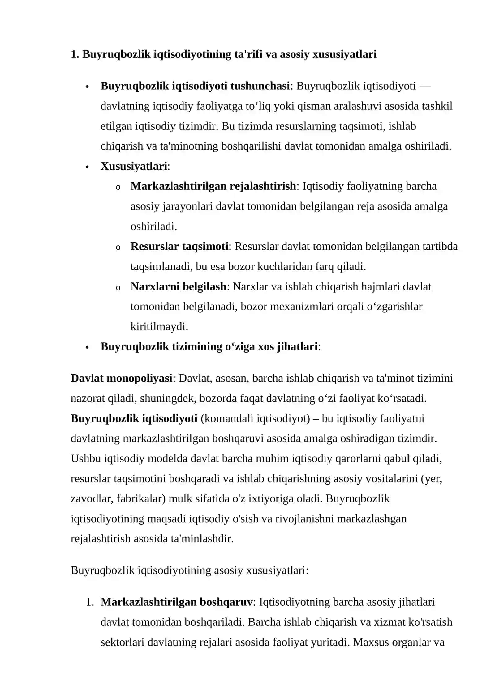 Buyruqbozlikka asoslangan iqtisodiyot 3