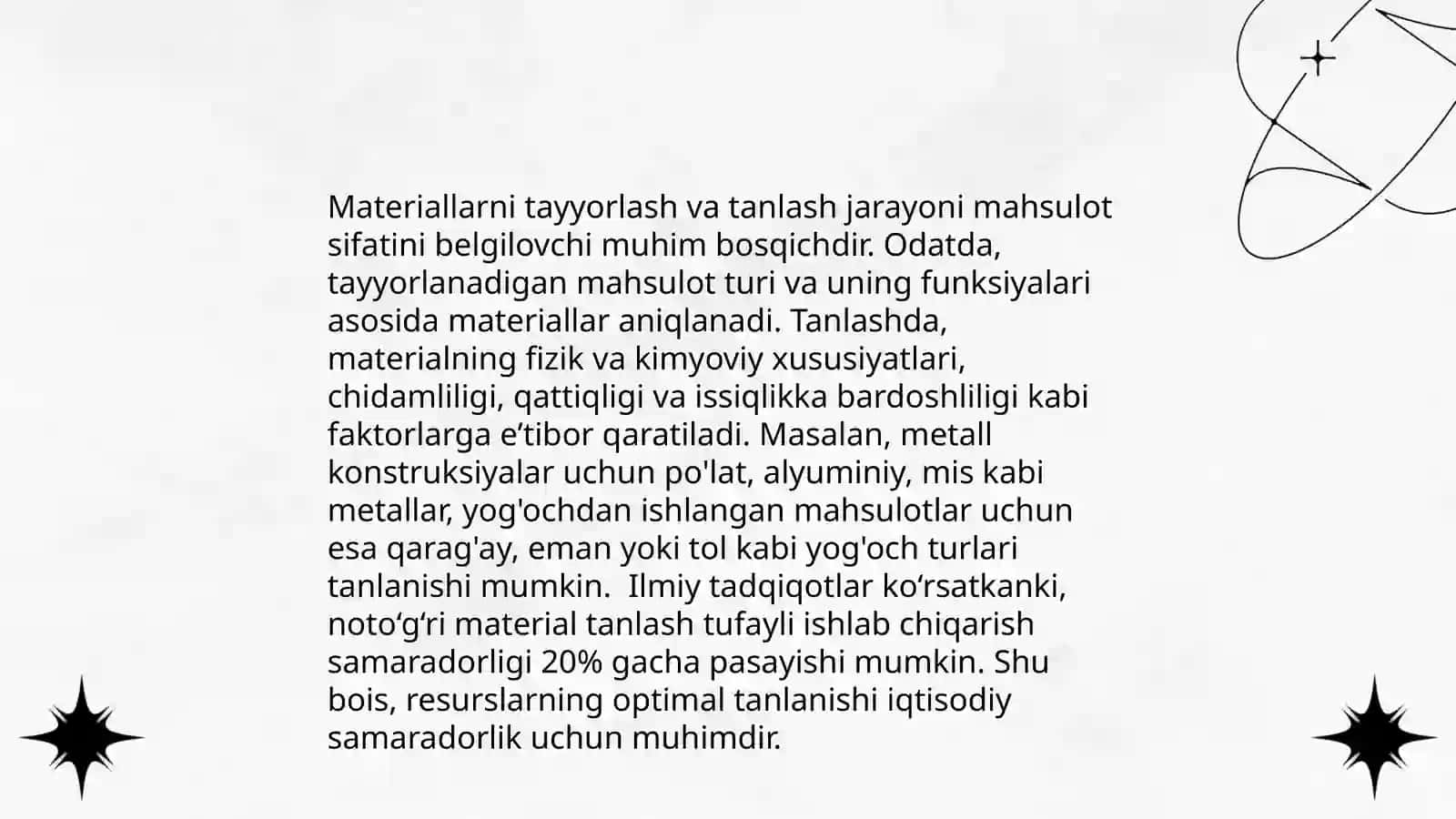 Materiallarni tayyorlash va tanlash 3