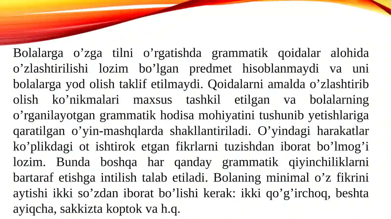 Grammatik ko’nikmalarni shakllantirish usullari va yo’llari 3