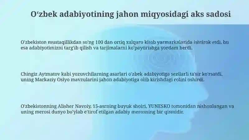 O'zbekiston adiblari dunyo nigohida 3