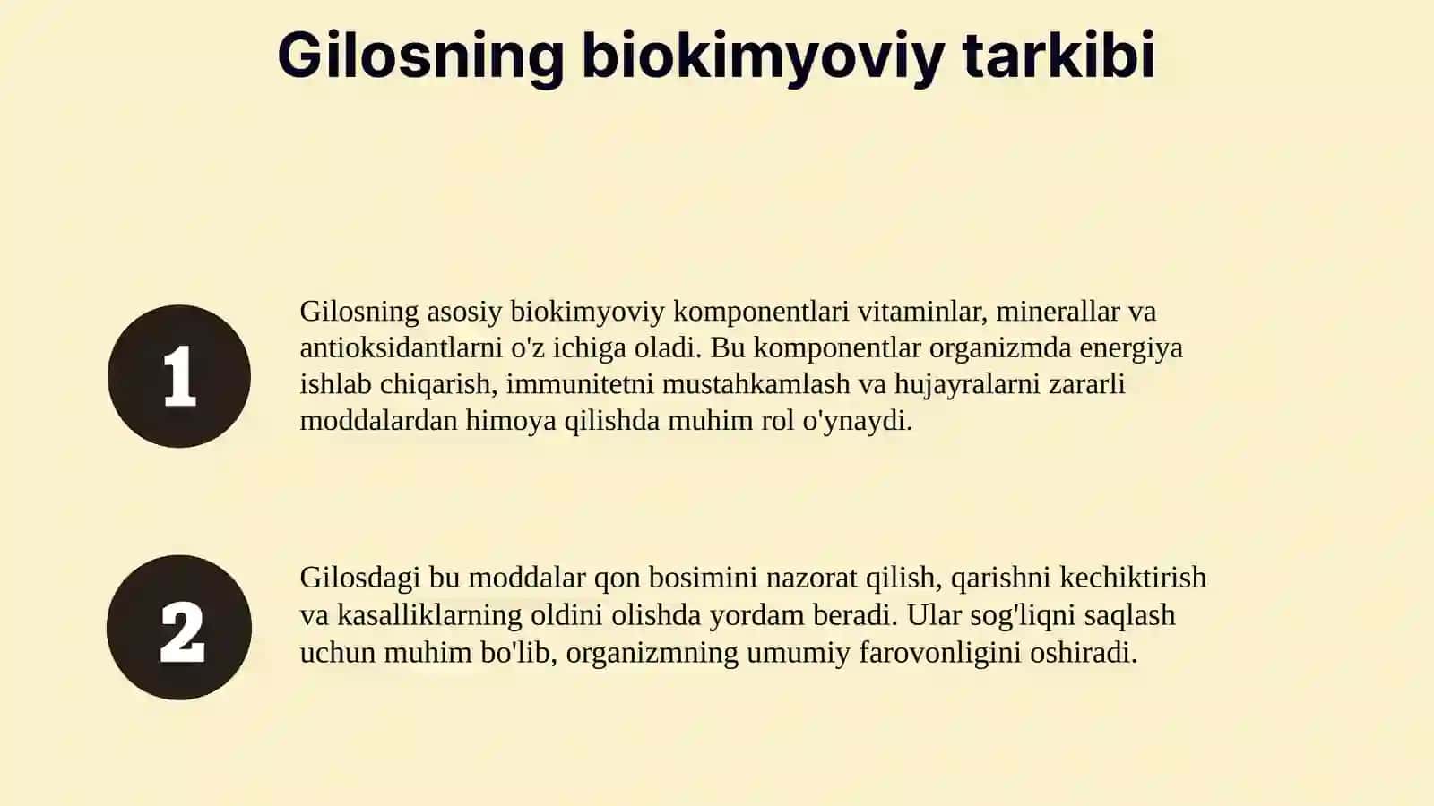Gilos biokimyoviy va kimyoviy tarkibi 3