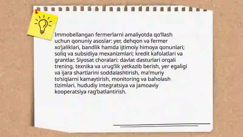 Immobellangan fermerlarni amaliyotda qo'llash imkoniyatlari. 3