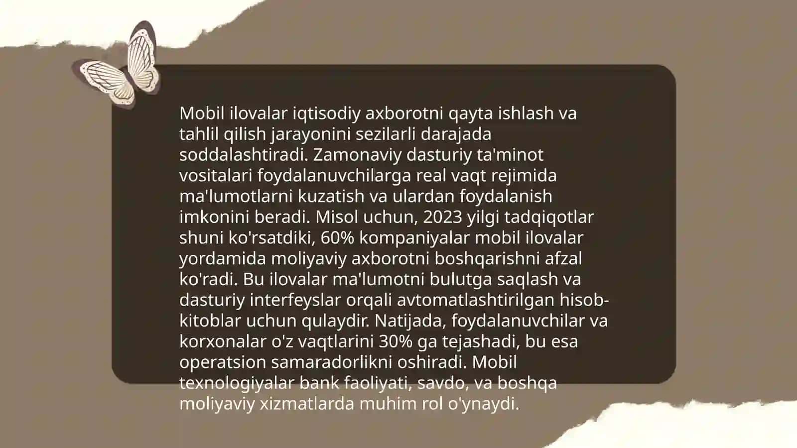 Iqtisodiy axborotni qayta ishlash uchun mobil ilovalardan foydalanish 3