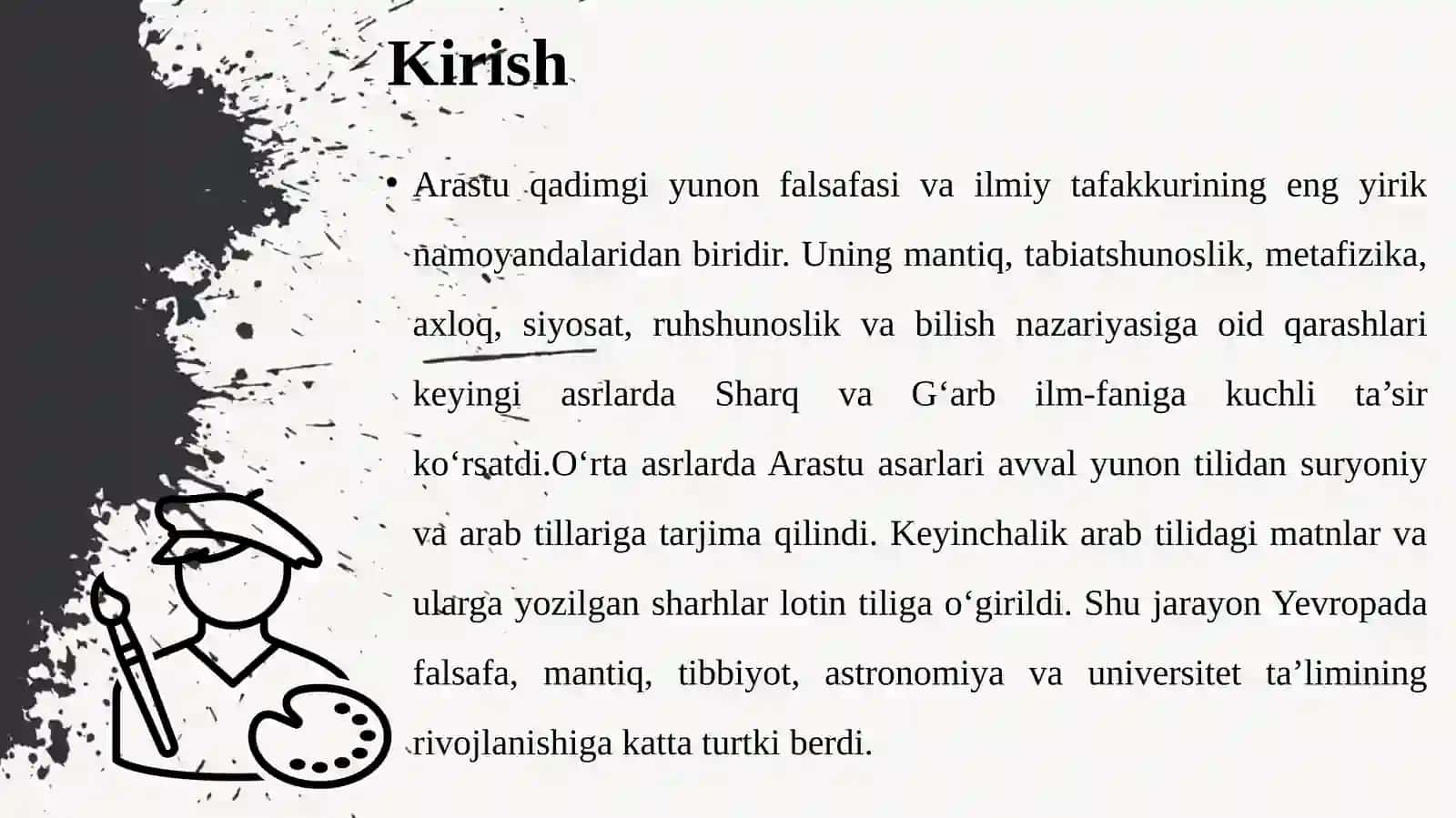 Arastuning arab tilidan lotinchaga tarjima qilingan asarlari va ularning fan tarixidagi 3