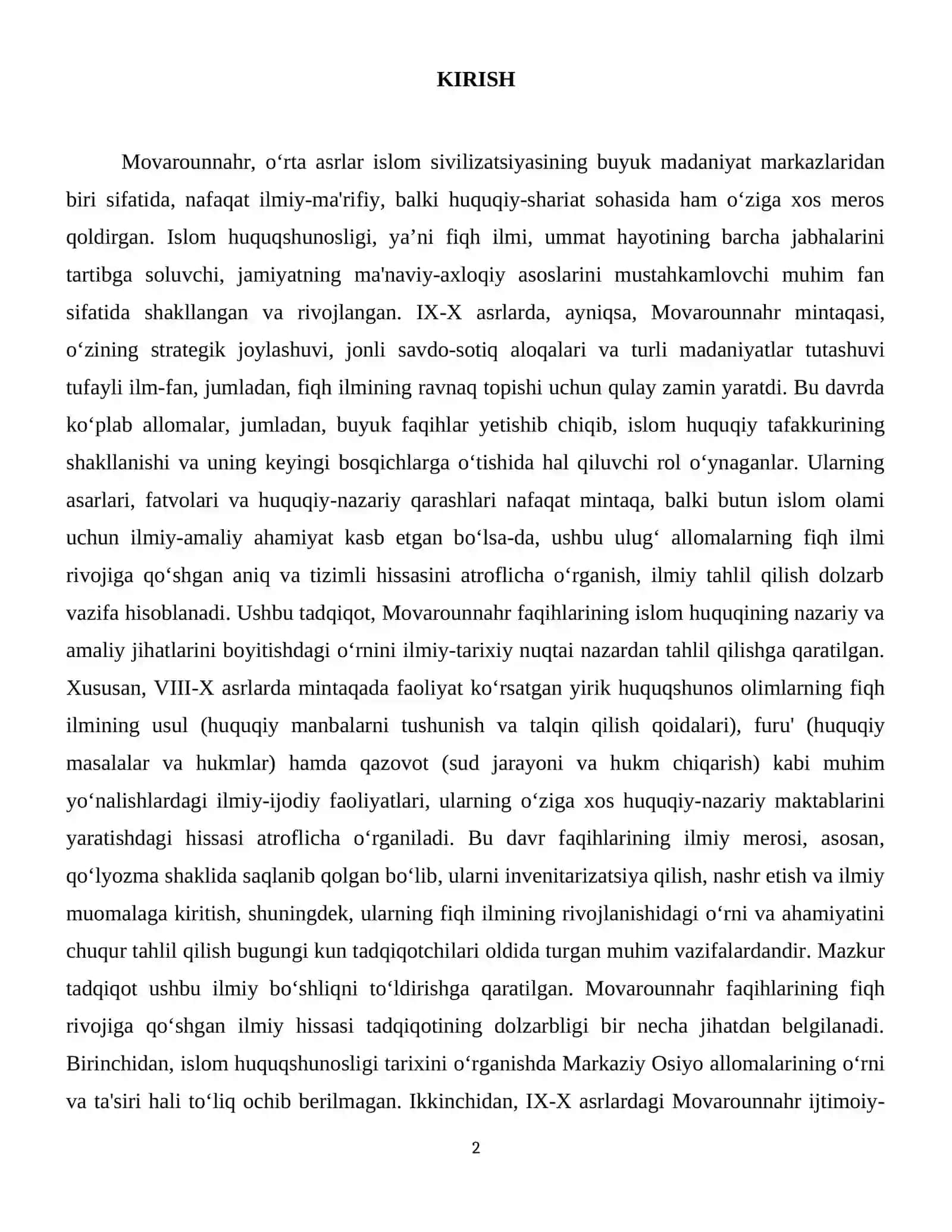 Movarounnahr faqihlarining fiqh rivojiga qo‘shgan ilmiy hissasi 3