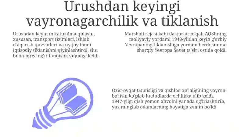 Urushdan keyingi vayronagarchilik va tiklanish 3