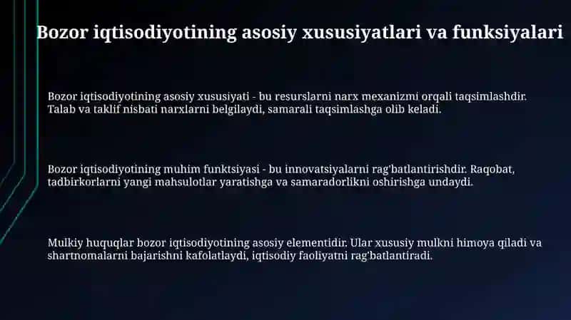 Bozor iqtisodiyotining mazmuni va amal qilishi 3