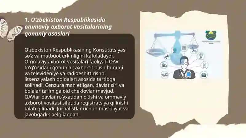 Oʻzbekiston Respublikasida ommaviy axborot vositalarining qonuniy asoslari 3