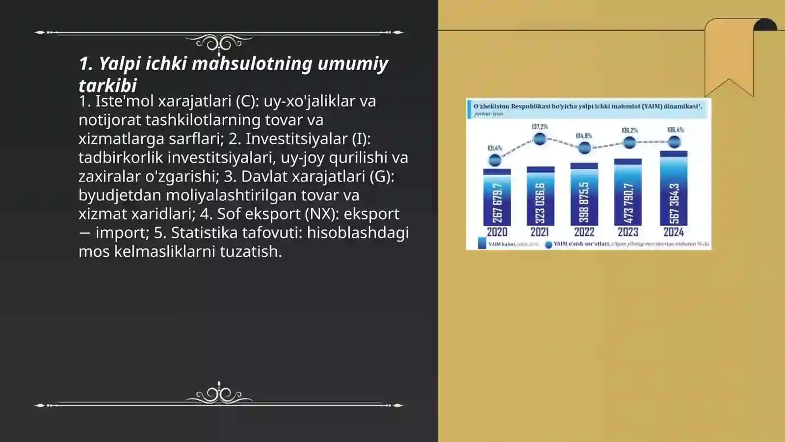 Yalpi ichki mahsulotning asosiy toifalari 3
