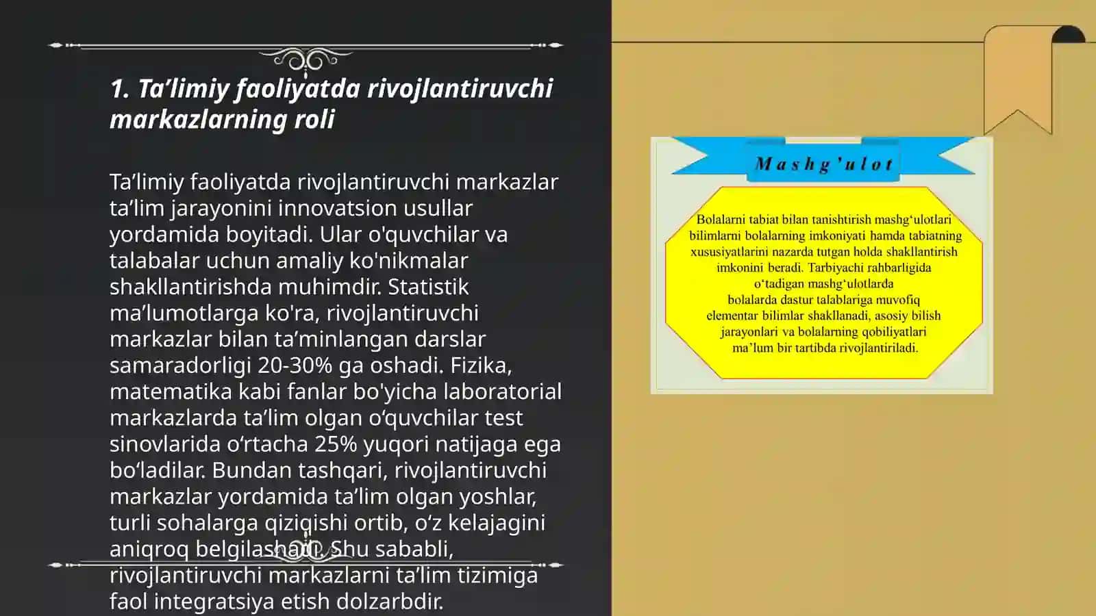 Rivojlantiruvchi markazlarda taʼlimiy faoliyat va ularga qoʻyiladigan talablar 3