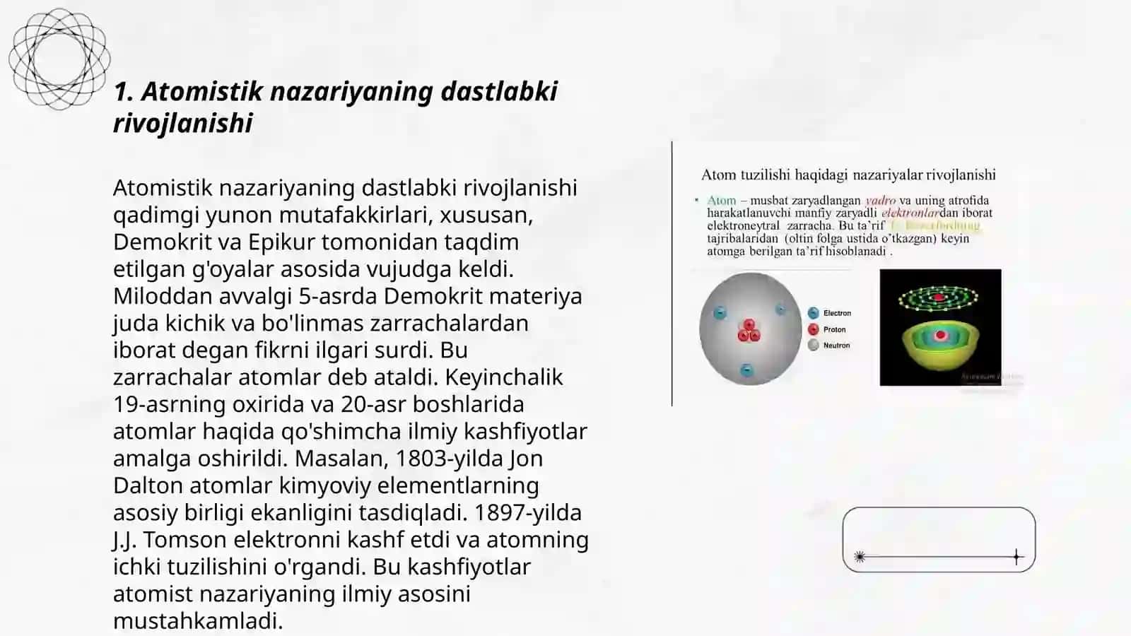 Atom molekulyar taʼlimotning yaratilish tarixi 3