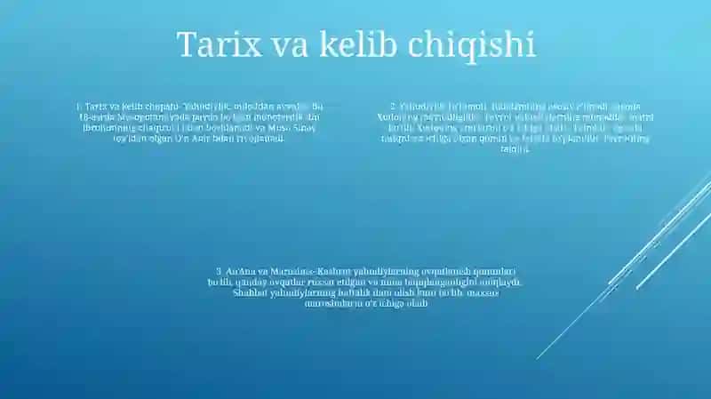 Yahudiylik TaʼLimoti, AnʼAna Va Marosimlari 3