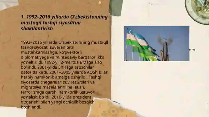 O'zbekiston va jahon hamjamiyati 1992 2016 yillari 3