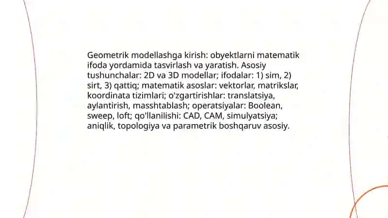 Geometrik modellash asoslari 3