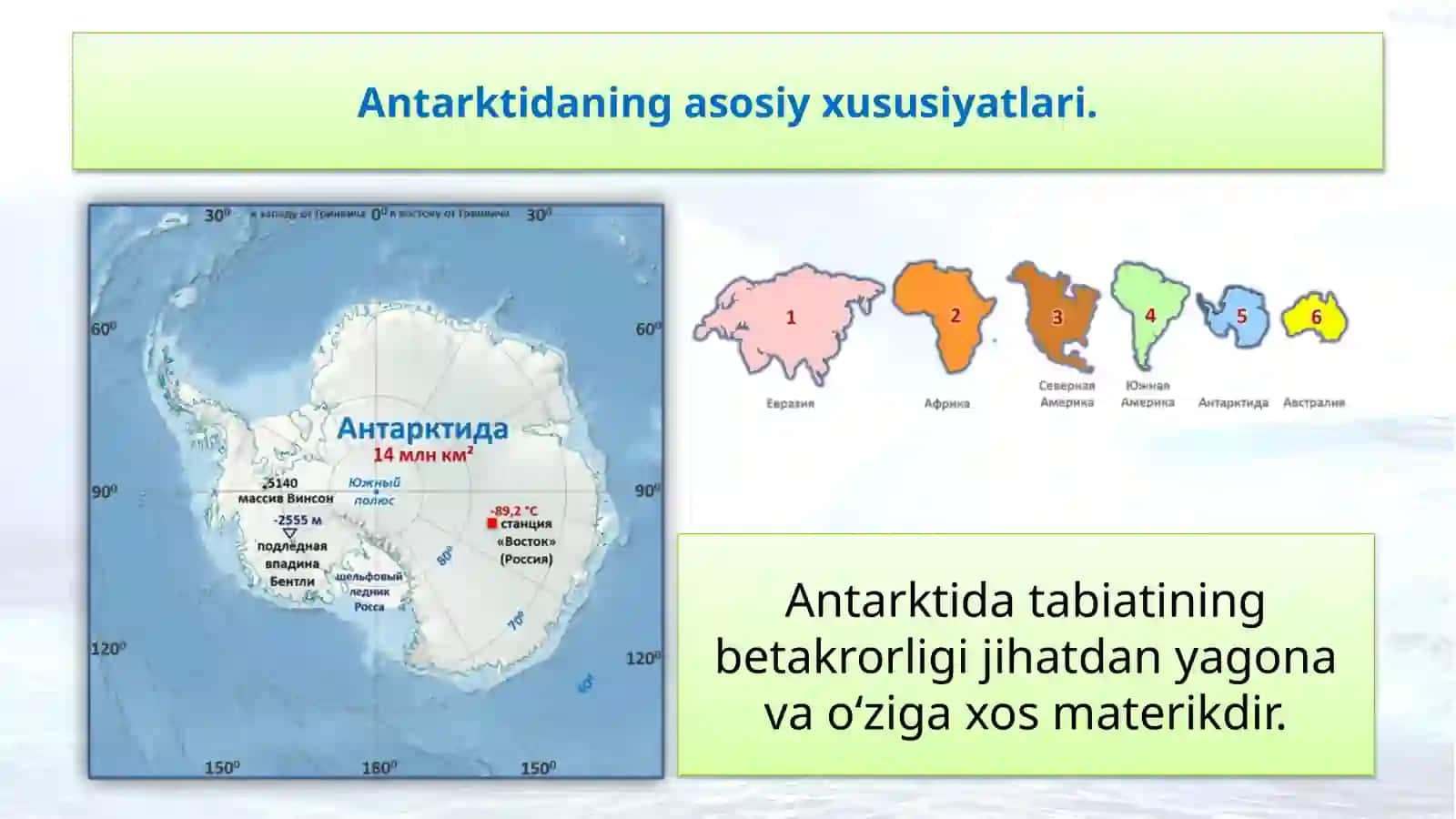 Antarktida tabiatining xususiyatlari 3