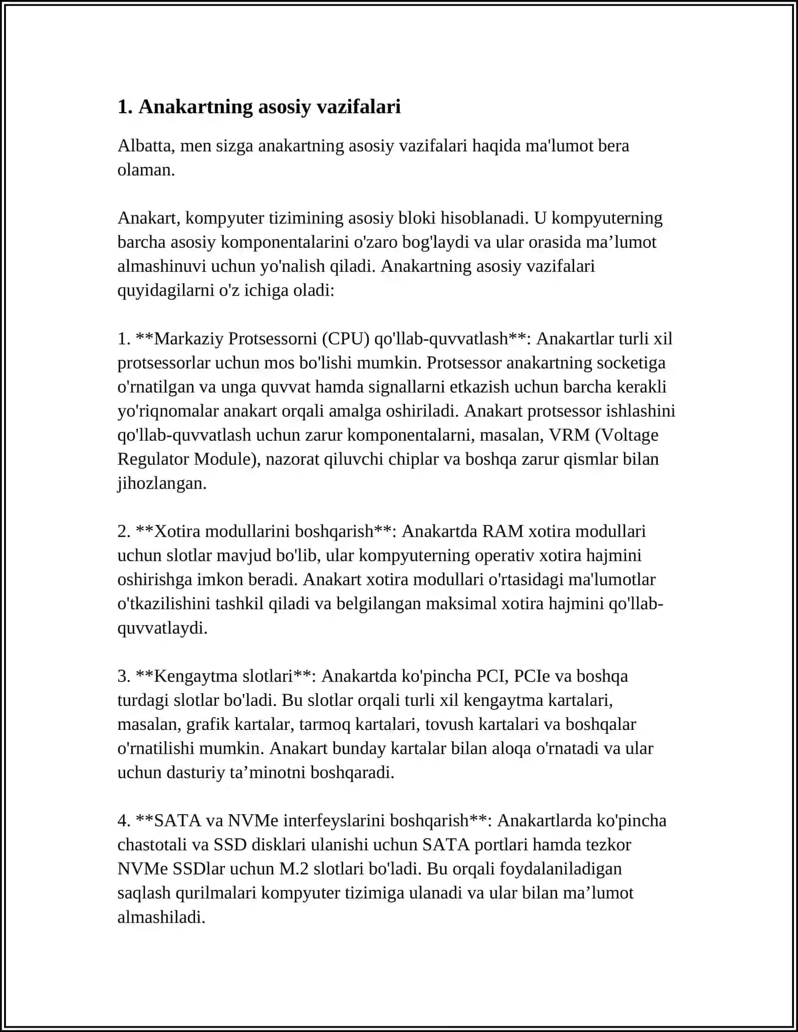ANAKART VA UNING TARKIBIY QISMLARI 3