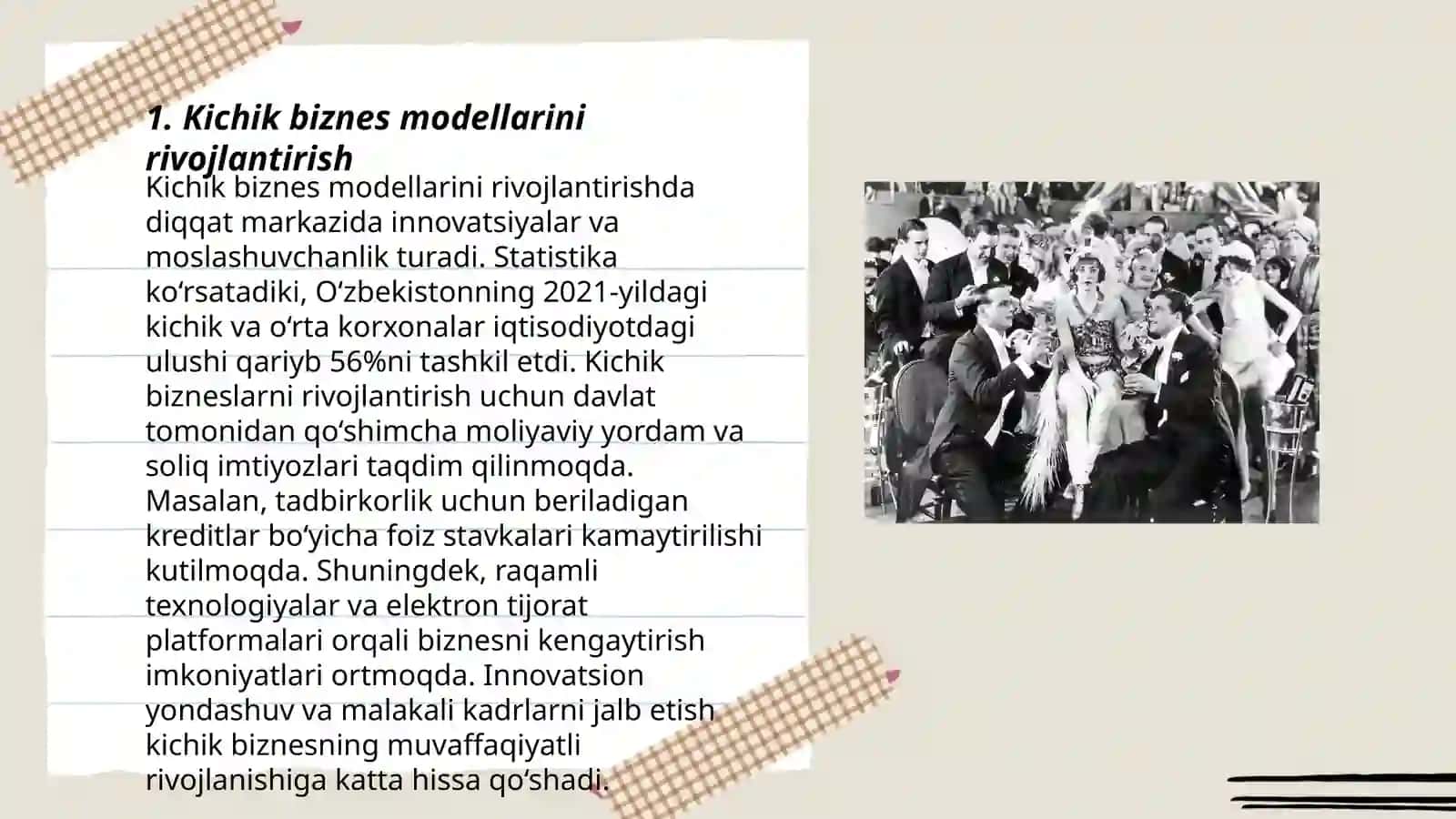 Kichik biznes modellarini rivojlantirish 3