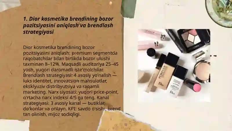 Dior kosmetika brendining marketing siyosati 3