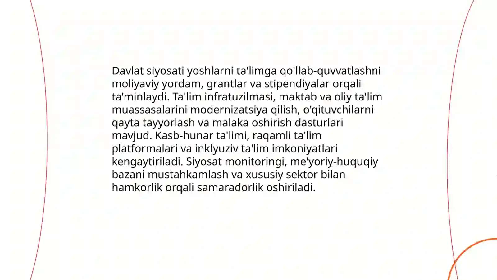 Davlat siyosati va yoshlarni ta'limga qo'llab-quvvatlash 3