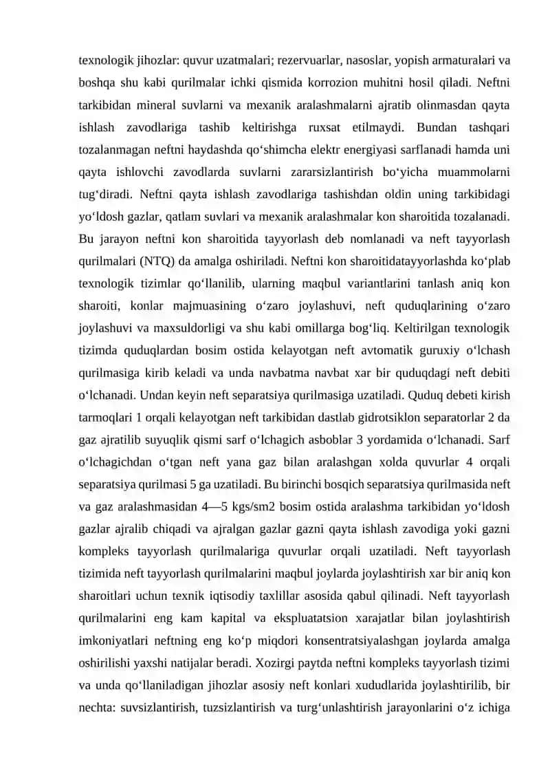 Texnologik va tovar rezervuarlarda neftni tindirish 3