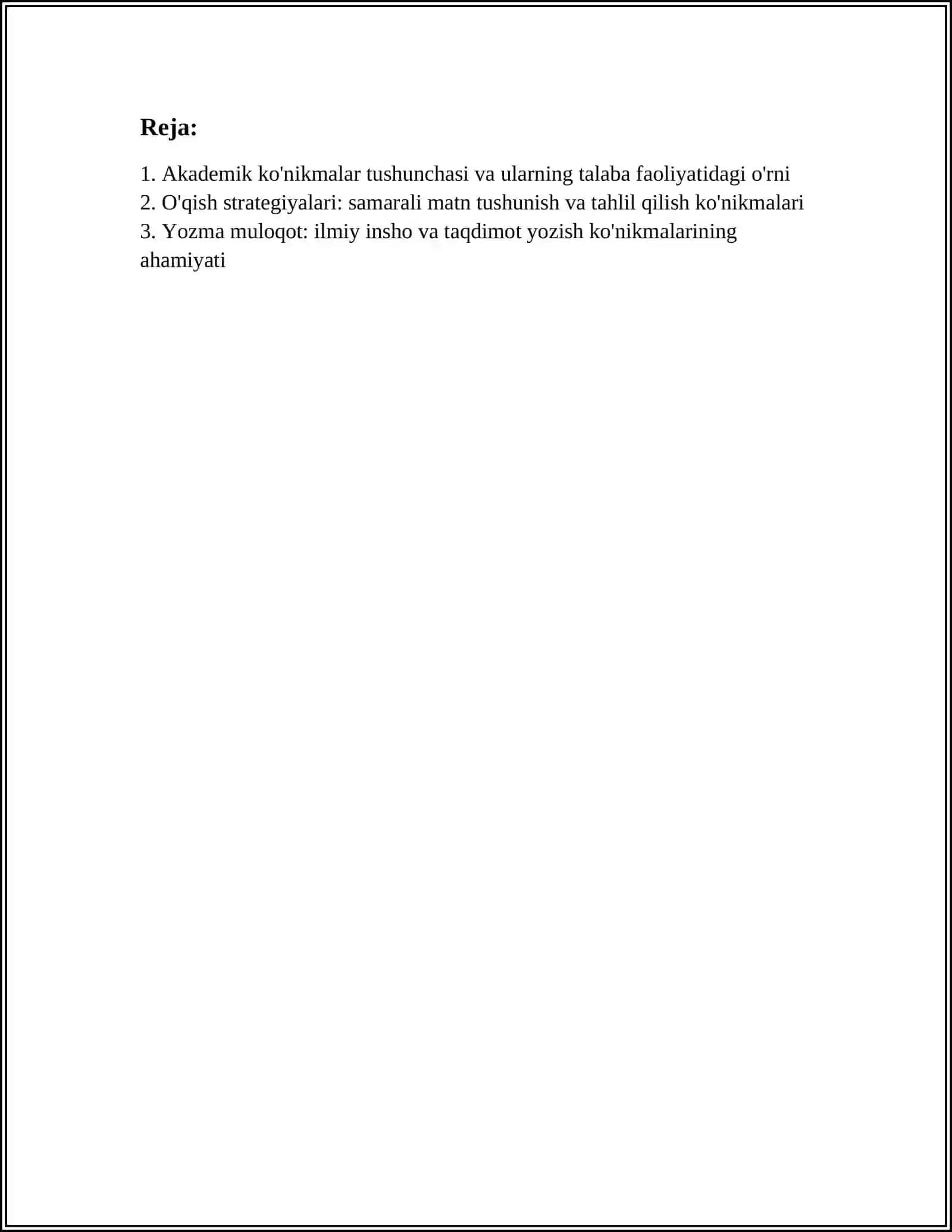 AKADEMIK KO'NIKMALARNING TALABALAR FAOLIYATIDAGI AXAMIYATI VA DOLZARBKIGI 3