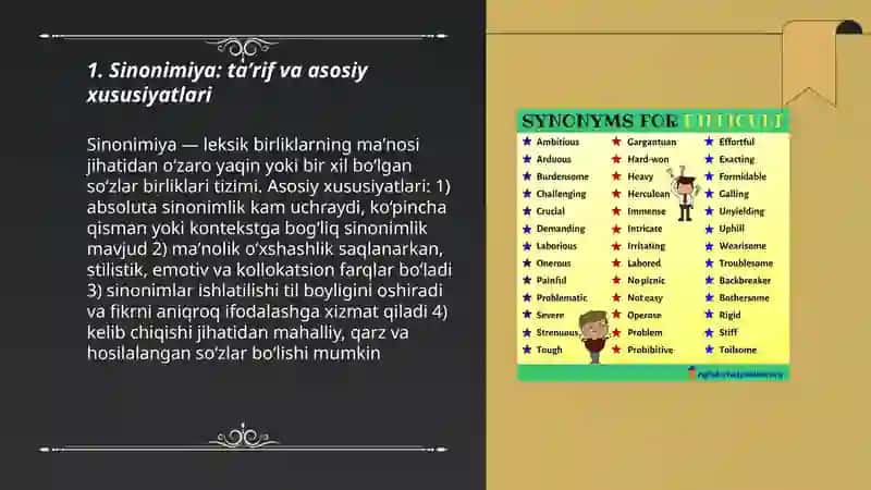 Sinonimiya va polisemiya 3