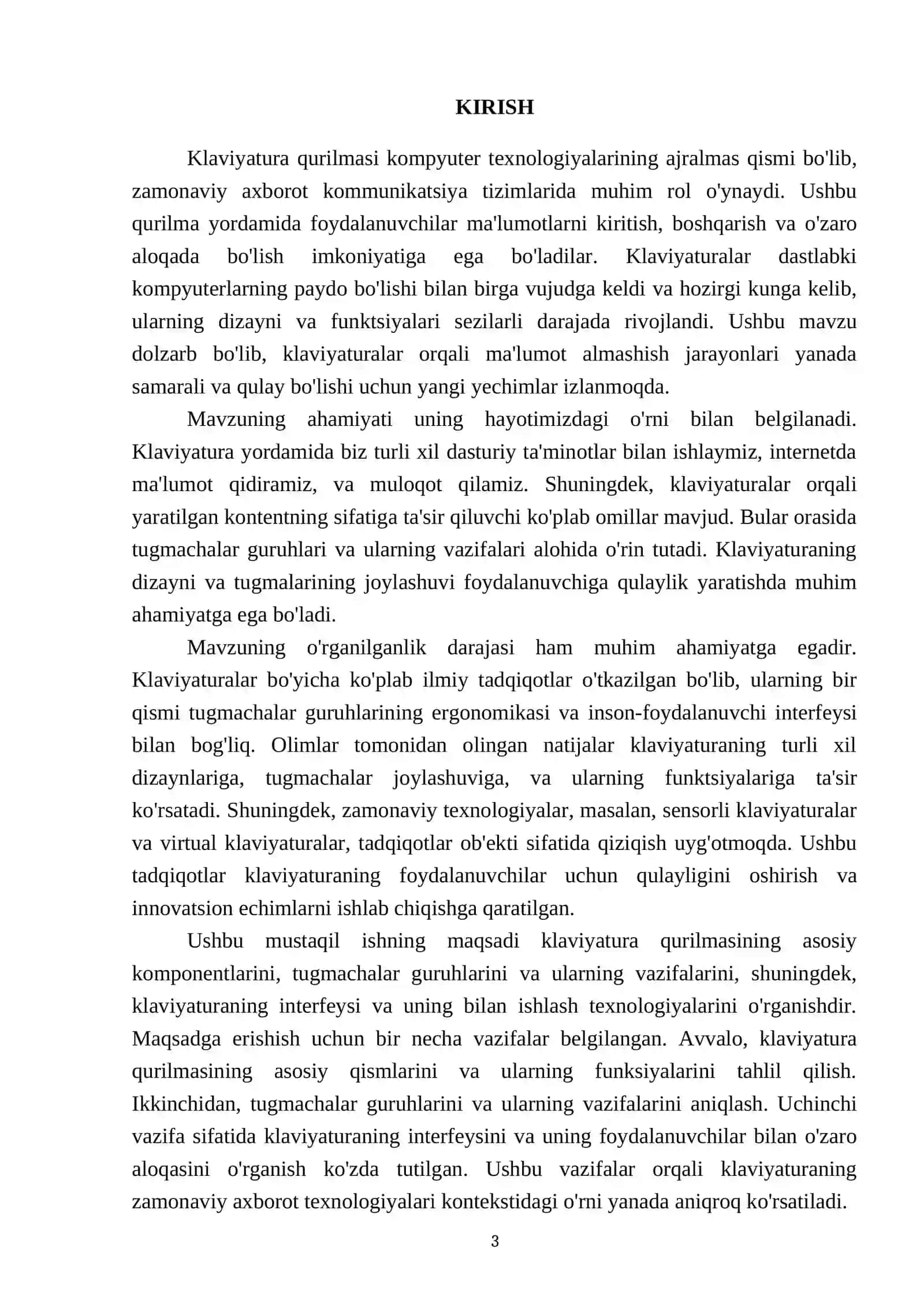 Klaviyatura qurulmasi. Tugmachalar guruhlari va vazifalari 3
