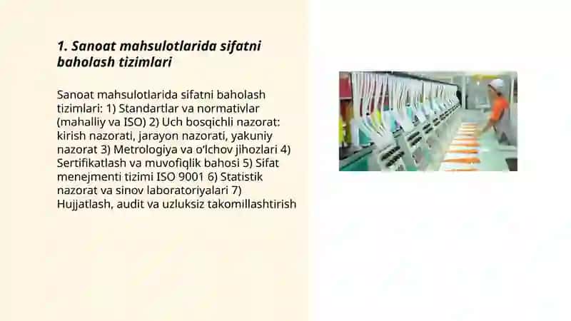 Sanoat mahsulotlarining sifatini baholash 3