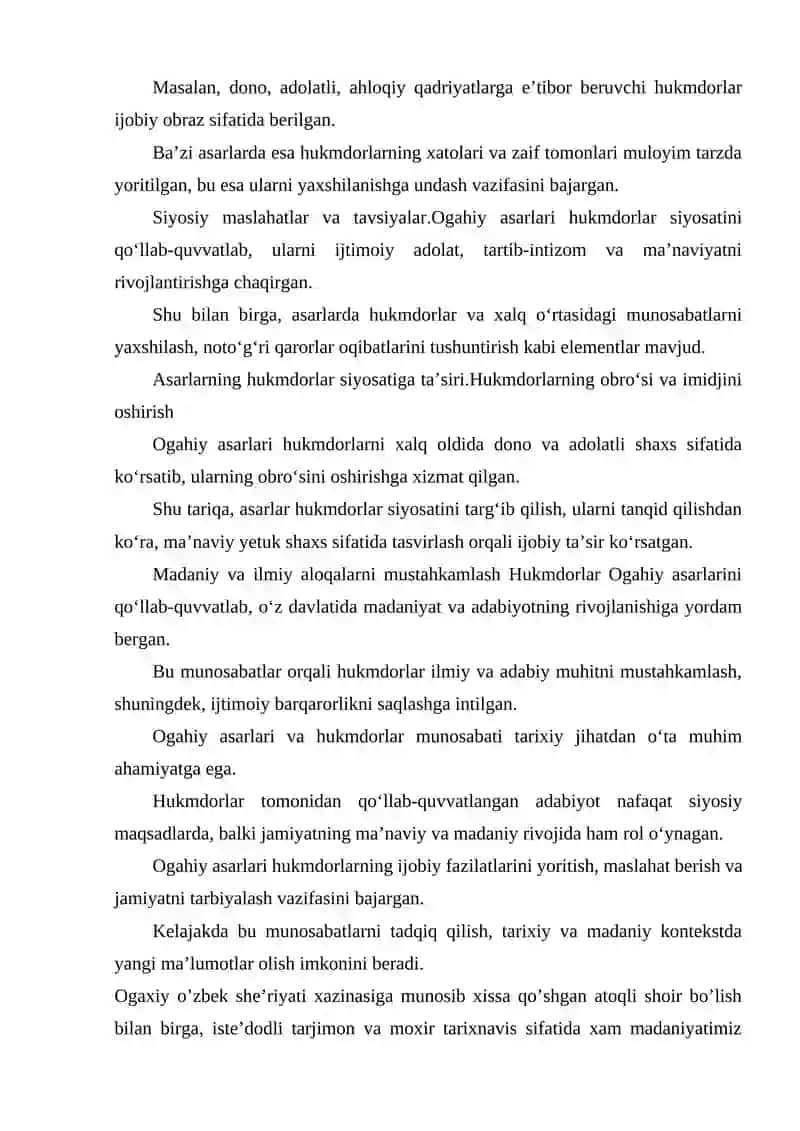 OGAHIY ASALARIGA HUKMDORLAR MUNOSABATLARI 3