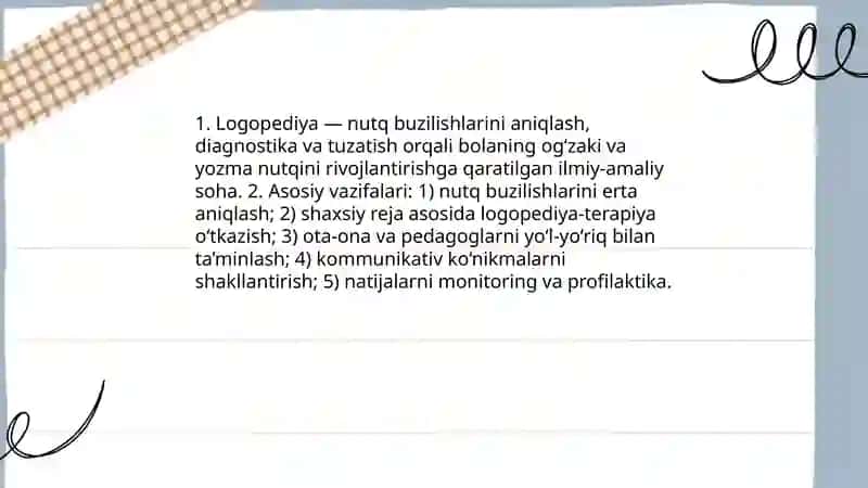 Nutqni rivojlantirishda logopediyaning o‘rni 3