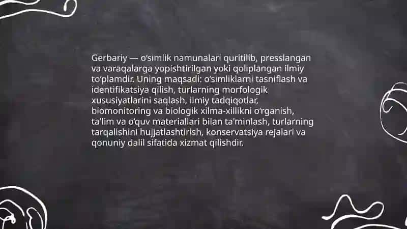 Gerbariy tayyorlash va tayyorlash usullari haqida maʼlumot berish 3