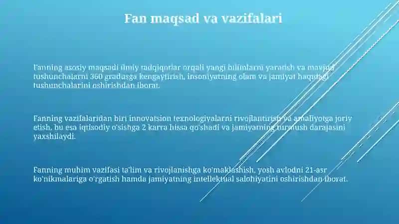 Fanning maqsadi va vazifalari 3