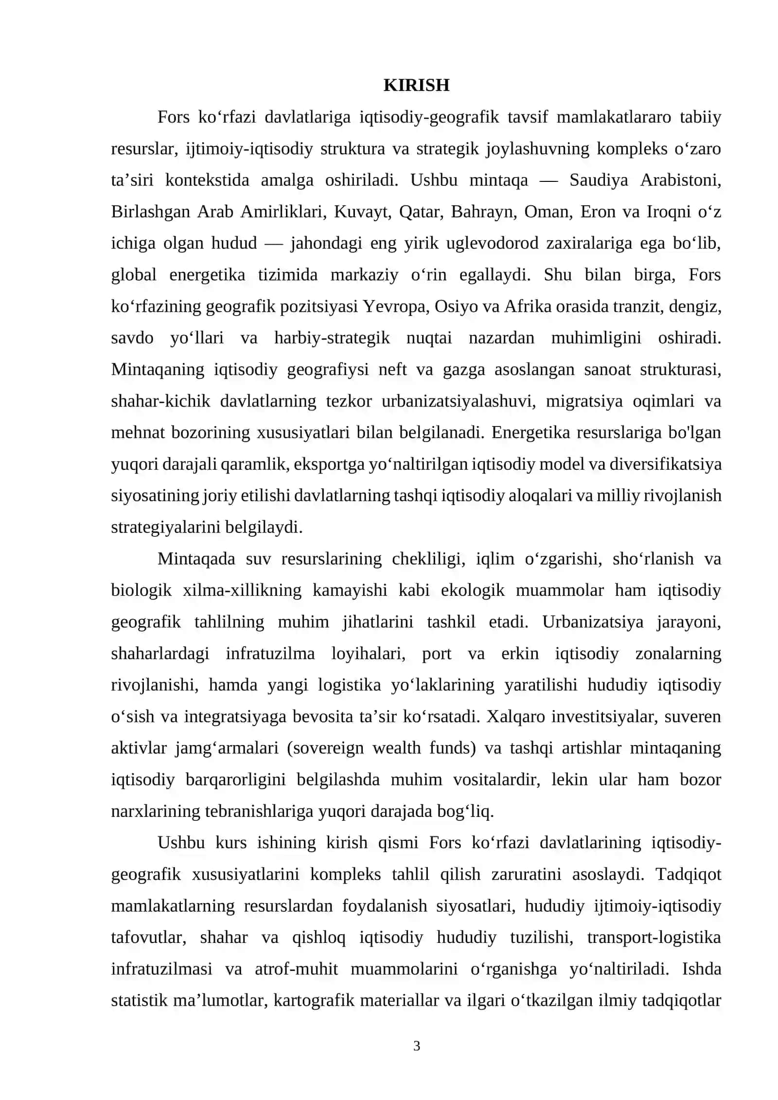 Fors koʻrfazi davlatlariga iqtisodiy-geografik tavsif 3