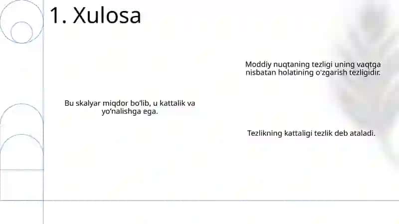 Materialliq noqatning tezligi 3