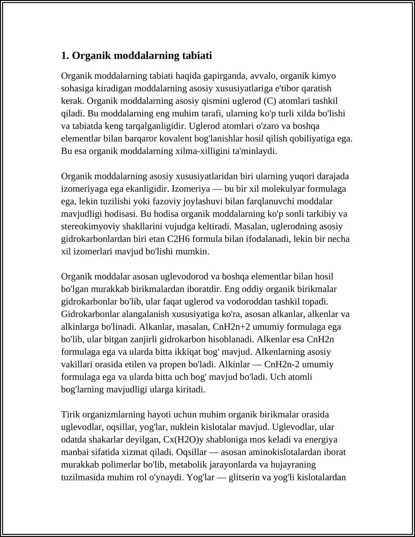 ORGANIK STANDARTI OʻRGANISH VA TAHLIL QILISH 3