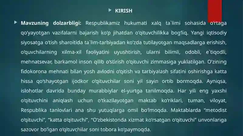 PEDAGOGIKA FANINI TASHKIL QILISHDA MULOQOTGA KIRISHISHNI RIVOJLANTIRISH 3